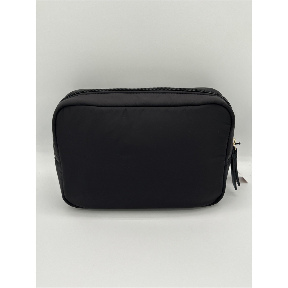Victoria's Secret Black Quilted V-Quilt Nylon Travel Makeup Pouch Cosmetic Bag - Picture 3 of 6